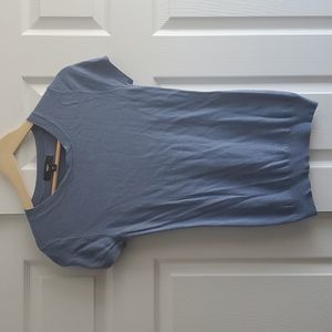 Short sleeve light blue crew neck sweater top